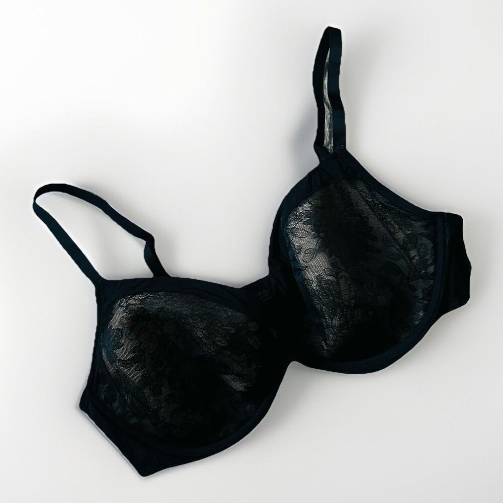 Soma Lightest Lift Perfect Coverage Black Lace Overlay Bra